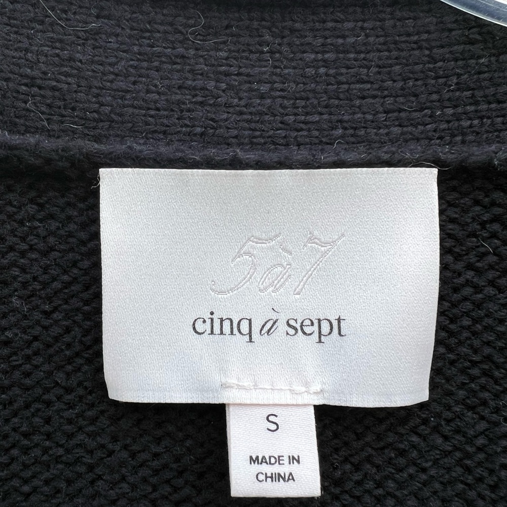 Cinq a Sept Woman Morgan Embroidered Cardigan Black Small - Picture 4 of 5